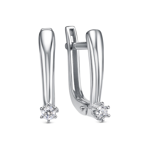 Серьги из белого золота с бриллиантами